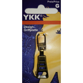 YKK Reißverschluß-Zipper Trapez antikmessing