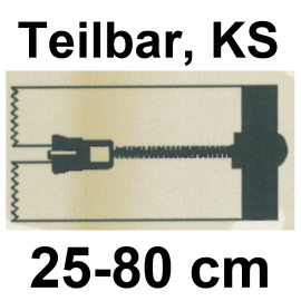 YKK Reißverschluss, teilbar, Kunststoff 65cm Schwarz (580)