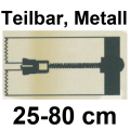 YKK Reißverschluss, teilbar, Metall 55cm Schwarz (580)