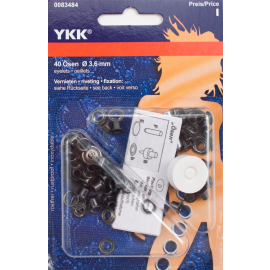 YKK Ösen und Scheiben 3,6mm Bronze