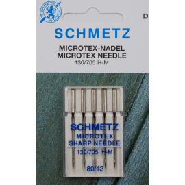 5 Schmetz Microtex-Nadeln Stärke 80