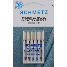 5 Schmetz Microtex-Nadeln Stärke 60-80 für Nähmaschinen 