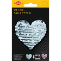 Applikation Wende-Pailletten Herz Türkis/Rosa